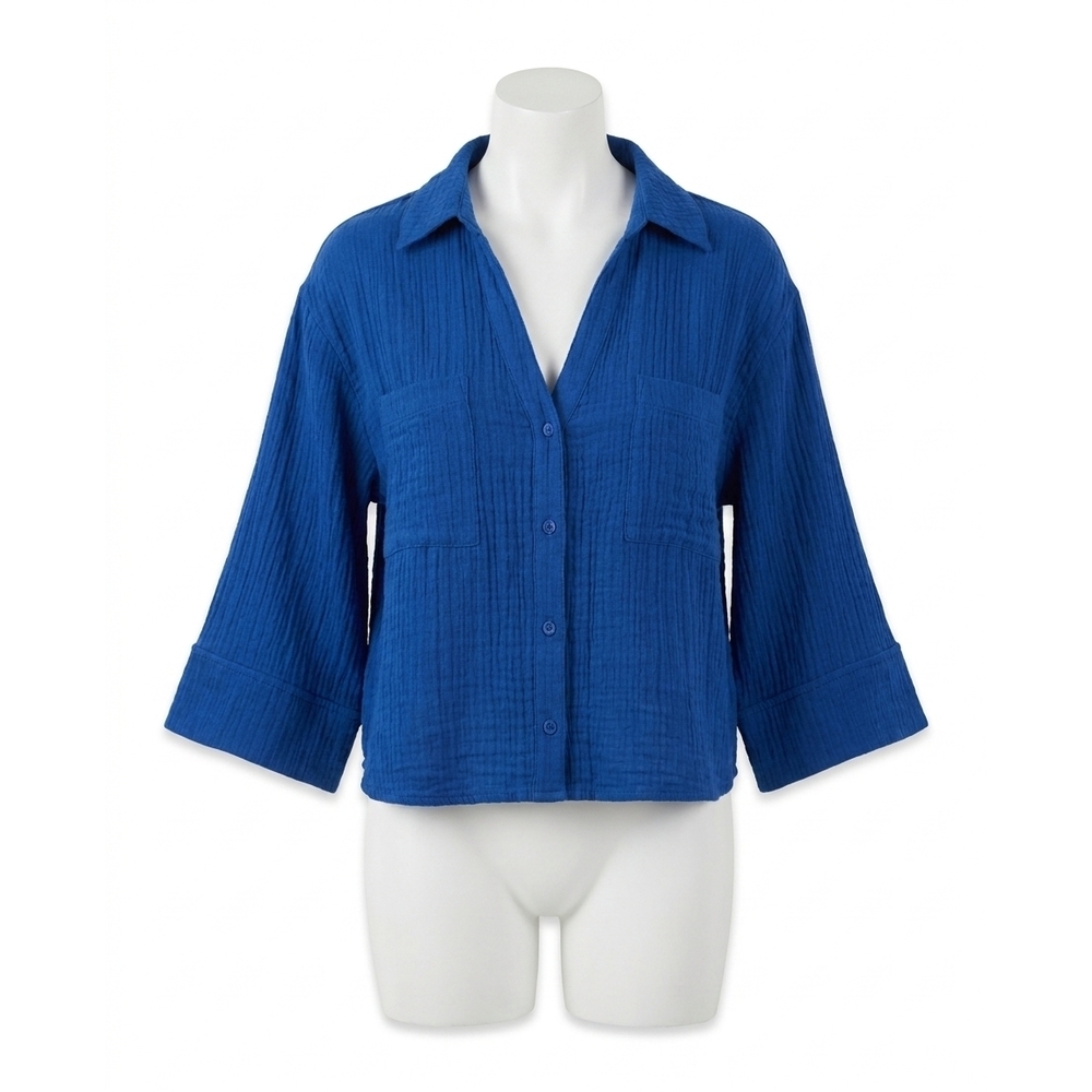 NEW Z SUPPLY helena shirt in nautical cobalt blue